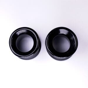 GLASSWEAR STUDIOS Black Glass Double Flare Eyelet Tunnels 12mm 1/2"
